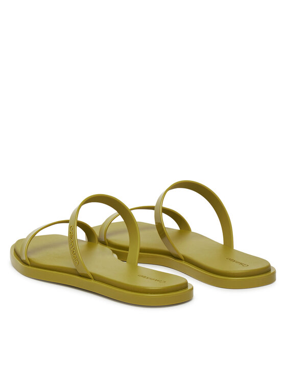 Calvin Klein Calvin Klein Şlapi Double Bar Slide - Jelly HW0HW02417 Verde