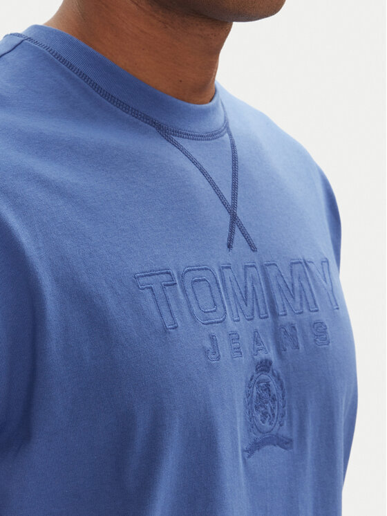 Tommy Jeans Tommy Jeans Tričko Tonal Crest DM0DM20805 Modrá Relaxed Fit