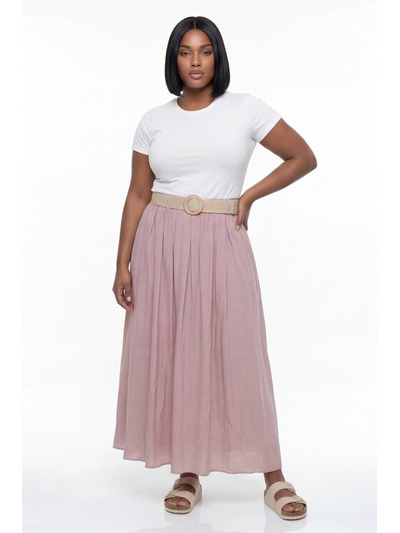 FIGL FIGL Φούστα midi M1296 Ροζ A-Line Fit