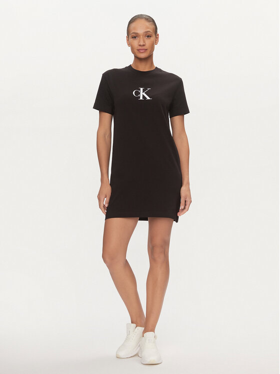 Calvin Klein Jeans Calvin Klein Jeans Každodenní šaty Satin J20J223434 Černá Regular Fit