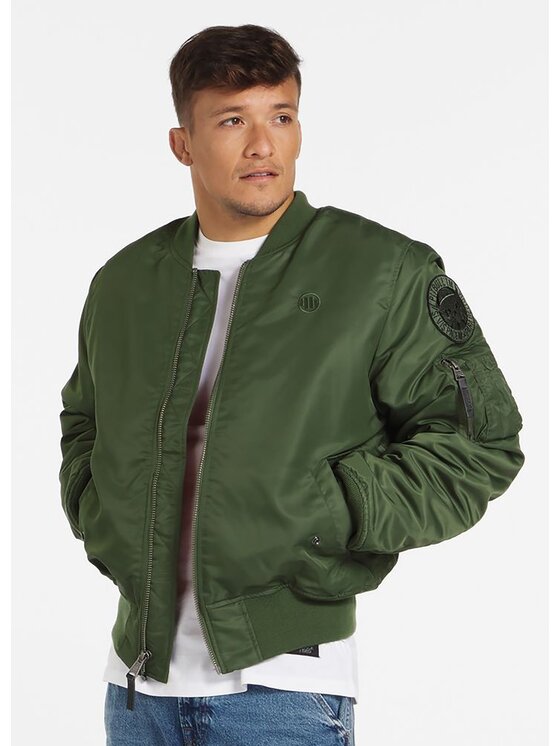 PITBULL PITBULL Kurtka przejściowa Kurtka Zielony Regular Fit