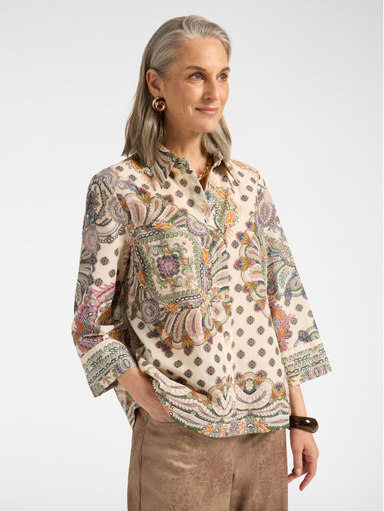 Elena Mirò Elena Mirò Koszula 5018P000417N001 Kremowy Boxy Fit