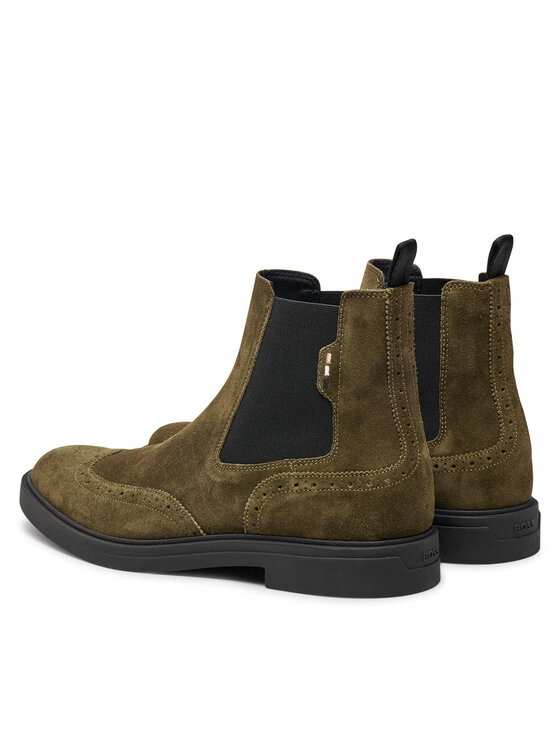 BOSS Boss Kotníková obuv s elastickým prvkem Calev 50523007 Khaki