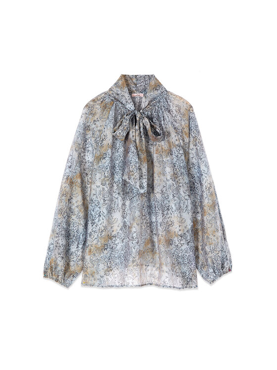 Oltre Oltre Blusa 2086J000866N0Z4 Turchese Over Fit