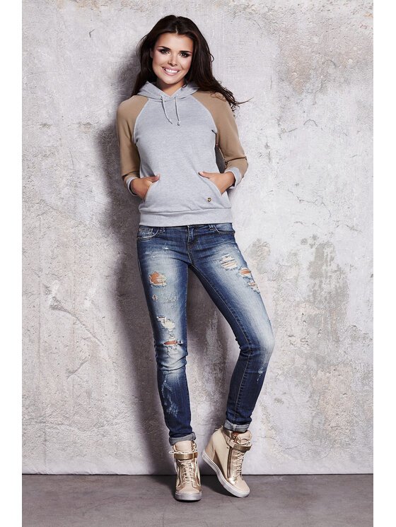 Infinite You Infinite You Bluza M029 Beżowy Basic Fit