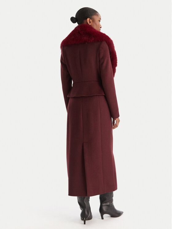 YES LONDON YES LONDON Cappotto di lana CD1230ECO Bordeaux Regular Fit