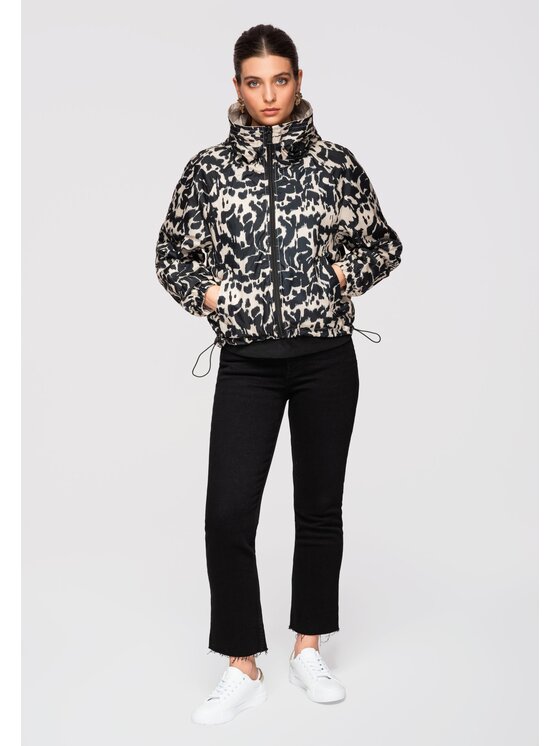 Ombre Ombre Kurtka przejściowa OW-JANP-0124 Beżowy Regular Fit