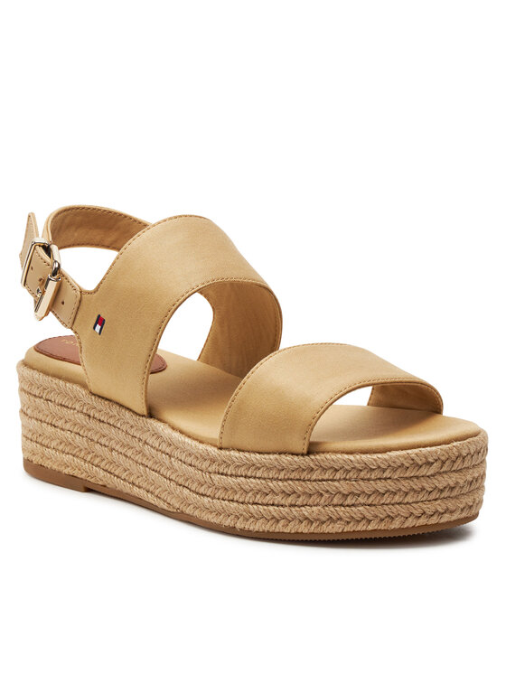 Tommy Hilfiger Tommy Hilfiger Espadryle Mid Wedge Sandal FW0FW07885 Beżowy
