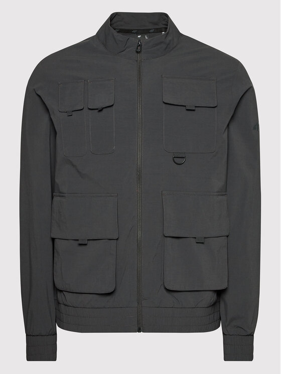 4F 4F Преходно яке H4L22-KUMC002 Сив Regular Fit