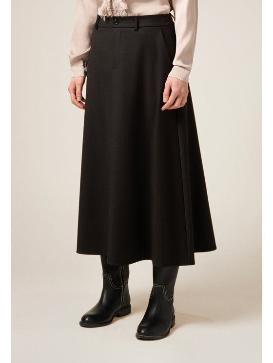 Oltre Oltre Gonna midi 1012J100316N033 Nero A-Line Fit