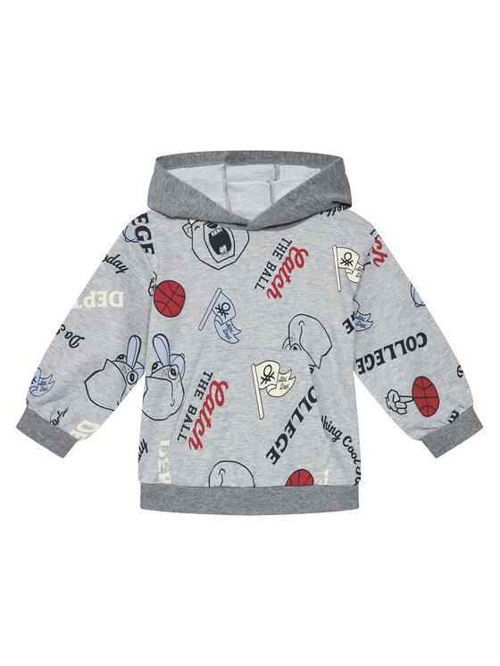 United Colors Of Benetton United Colors Of Benetton Mikina 3X7YG2017 Šedá Relaxed Fit