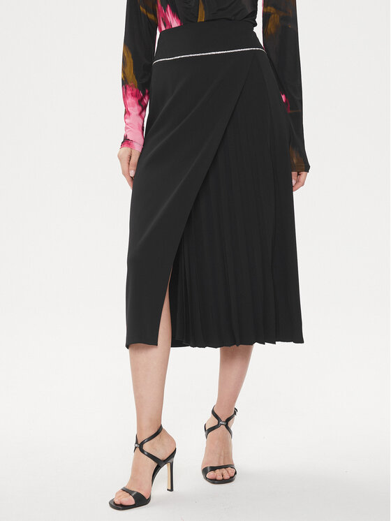 Rinascimento Midi sukňa CFC0118252003 Čierna Regular Fit