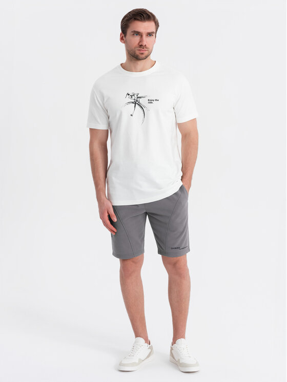 Ombre Ombre komplet szortów materiałowych Z127 Kolorowy Slim Fit