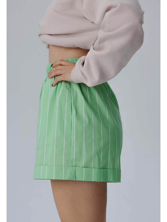 LAURELLA LAURELLA Šortky z materiálu 3SS015 Zelená Regular Fit