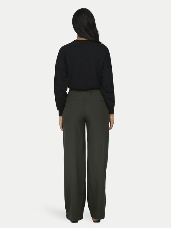 ONLY ONLY Kalhoty z materiálu Ginny 15331492 Hnědá Wide Leg