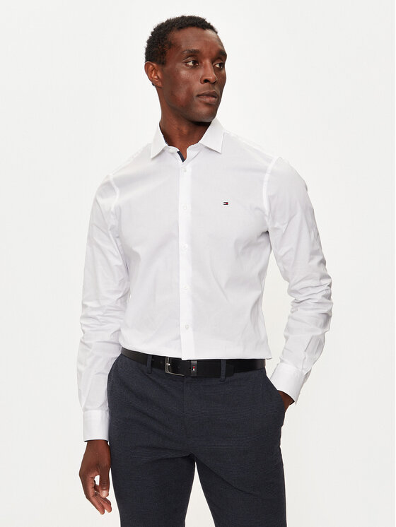 Tommy Hilfiger Košeľa MW0MW36918 Biela Slim Fit