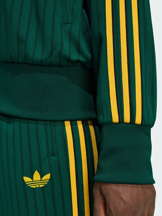 adidas adidas Bluza FIREBIRD LOOSE PINSTRIPES Zielony ciemny Loose Fit