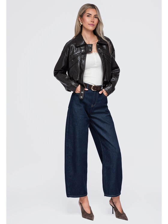Ombre Ombre Kurtka przejściowa OW-JAFL-0148 Brązowy Relaxed Fit