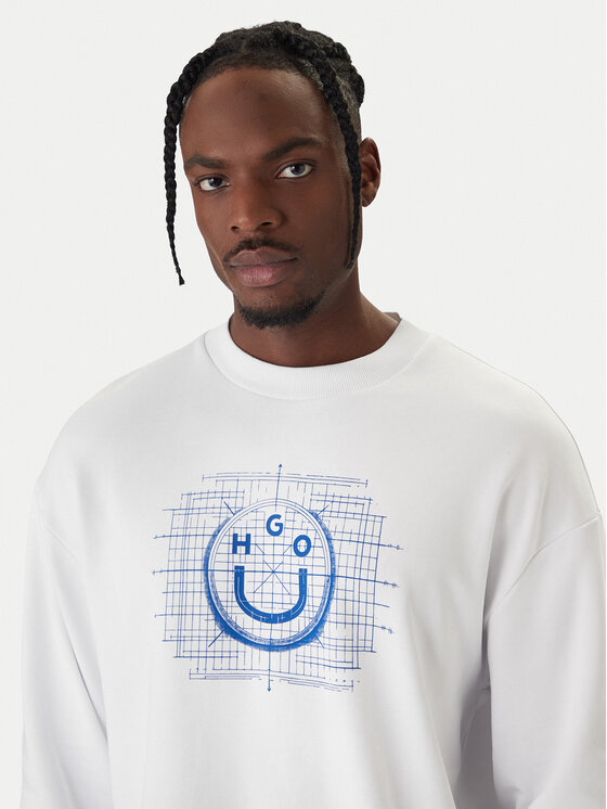 HUGO HUGO Суитшърт Namenex 50554392 Бял Regular Fit