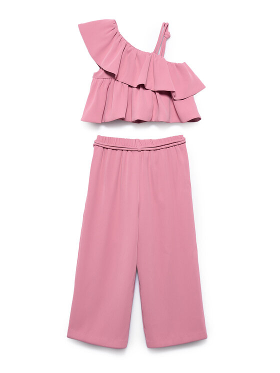 Abel & Lula Abel & Lula Set Bluse und Hose 5283 Rosa Regular Fit