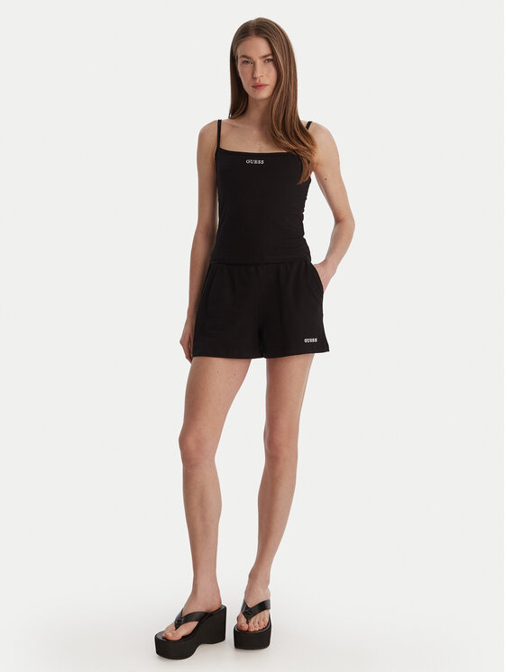 Guess Guess Szorty sportowe E6GD01 KCRZ1 Czarny Relaxed Fit