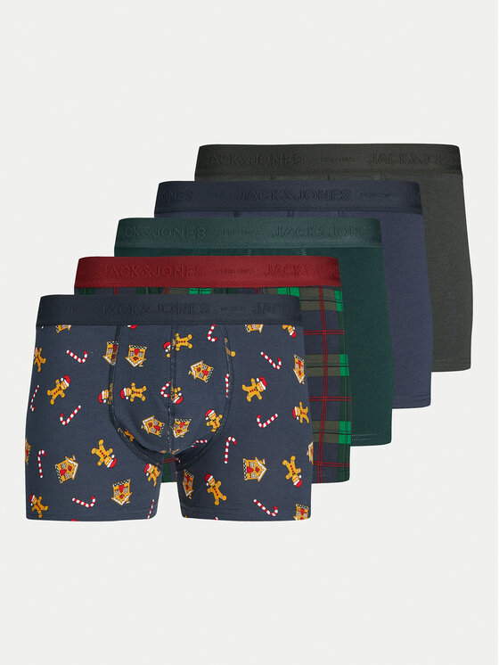 Jack&Jones Jack&Jones Sada 5 kusů boxerek Xmas 12266614 Barevná