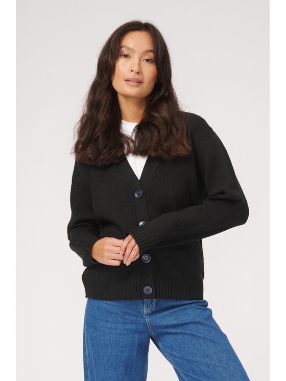 TeeShoppen TeeShoppen Kardigan 'Basic Collection' Czarny Regular Fit