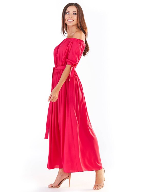Awama Awama Sukienka letnia A357 Fioletowy Basic Fit