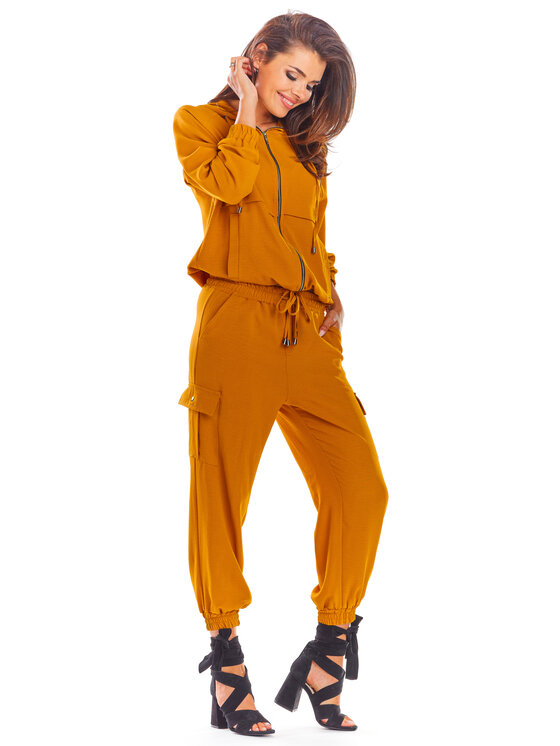 Awama Awama Bluza A294 Brązowy Basic Fit