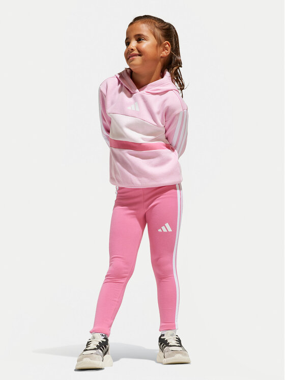 adidas adidas Pulóver és leggins szett Seasonal Essentials Tiberio 3-Stripes JC7475 Rózsaszín Slim Fit