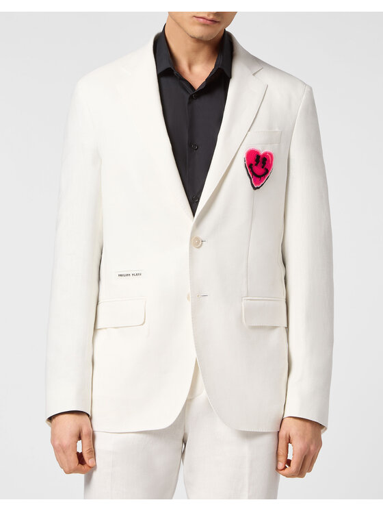 PHILIPP PLEIN PHILIPP PLEIN Marynarka 15081 Biały Regular Fit