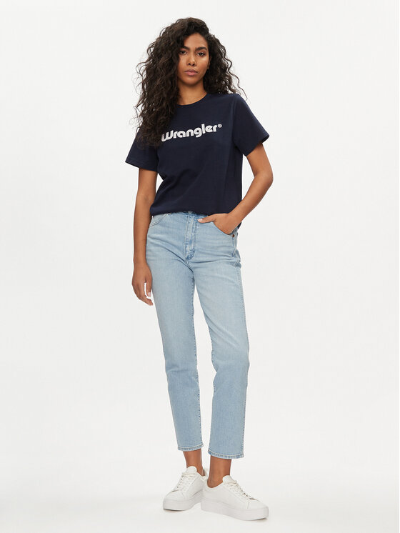Wrangler Wrangler T-shirt 112352289 Tamnoplava Regular Fit