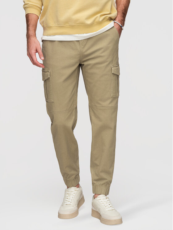 Ombre Ombre Joggery OM-PAJO-0290 Zielony Regular Fit