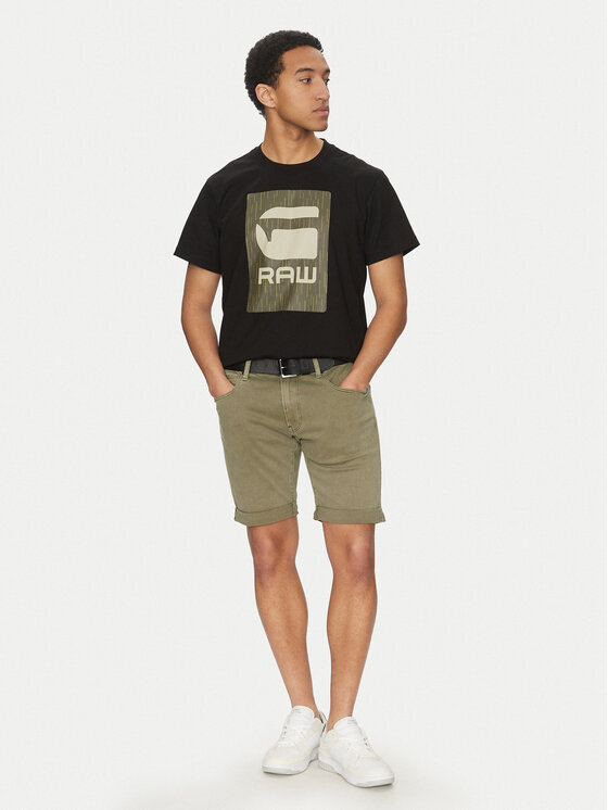 G-Star Raw G-Star Raw Marškinėliai Burger Box Rain D26478-C336 Juoda Regular Fit