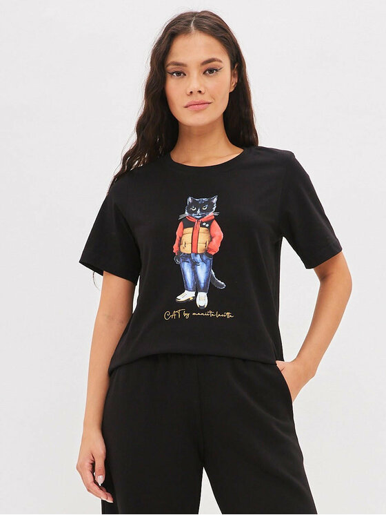 CAT by maniita lacitta CAT by maniita lacitta T-Shirt Printed T-shirt Czarny Regular Fit