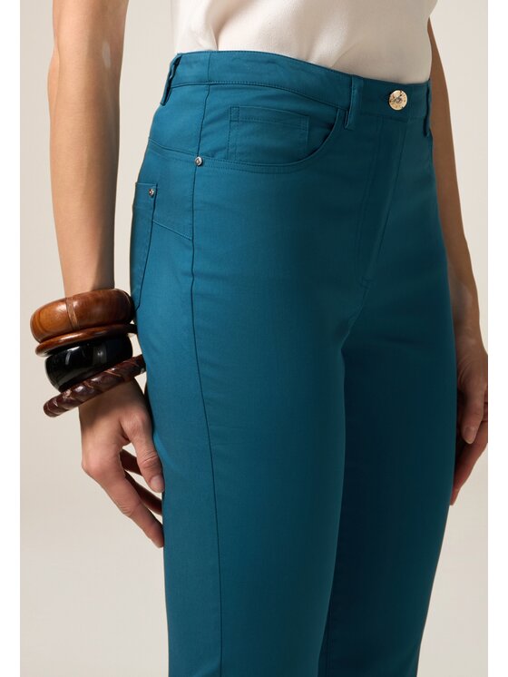 Oltre Oltre Pantaloni di tessuto P710R008476N024 Turchese Slim Fit