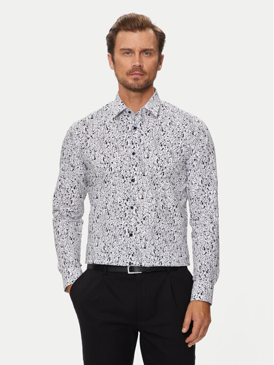 BOSS Boss Marškiniai 50520065 Balta Slim Fit