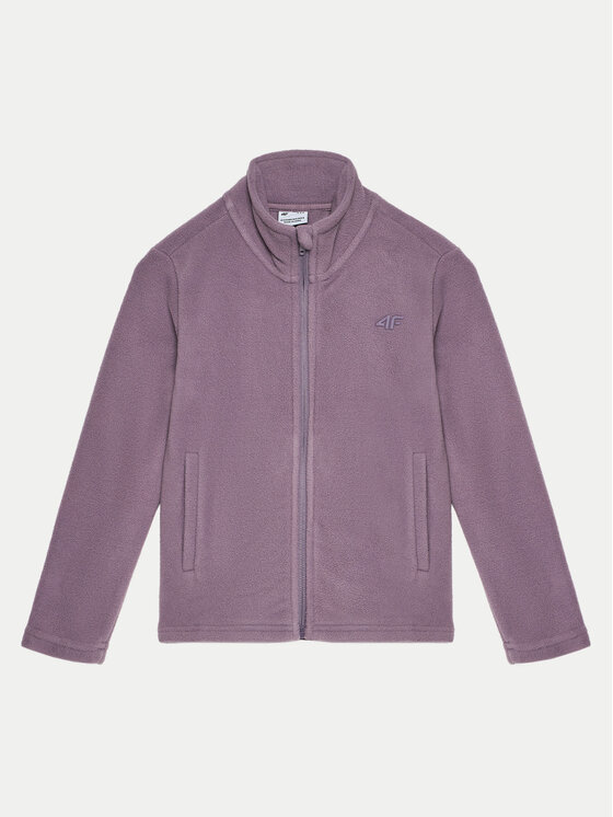 4F Fleecová mikina 4FJWMM00TFLEF261 Fialová Slim Fit
