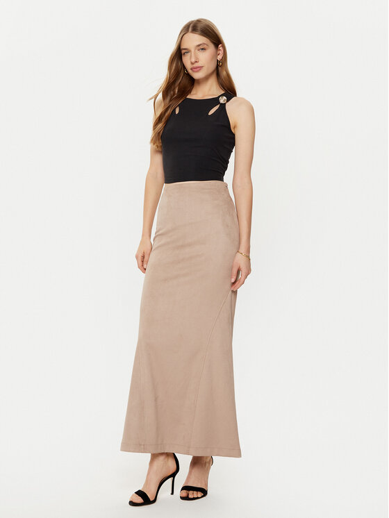 Guess Guess Maxi szoknya W5RD51 WE0L0 Bézs Regular Fit