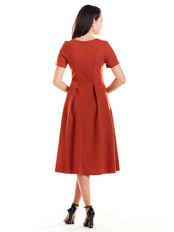 Awama Awama Sukienka A253 Czerwony Basic Fit