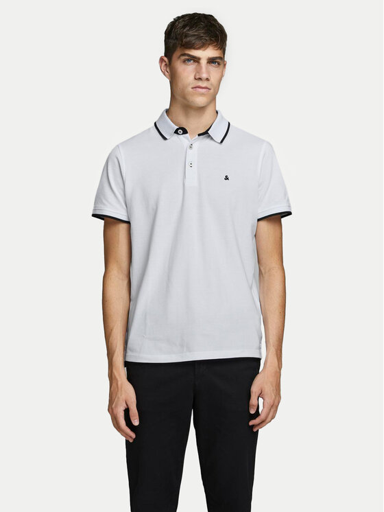 Jack & Jones Jack & Jones Tricou polo Paulos 12136668 Alb Slim Fit