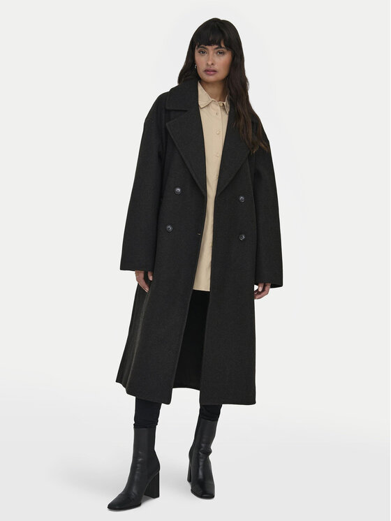 ONLY ONLY Преходно палто Wembley 15307697 Сив Oversize