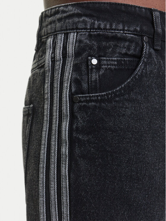 adidas adidas Džínsy adicolor Denim 3-Stripes JD3109 Čierna Loose Fit