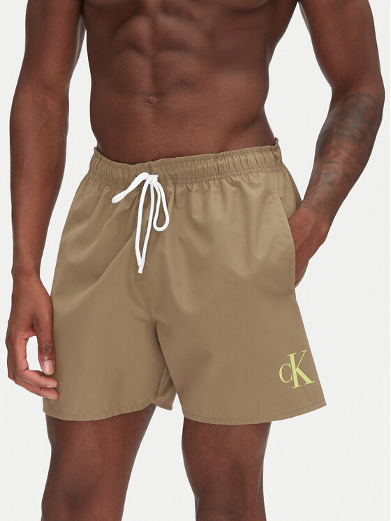 Calvin Klein Swimwear Calvin Klein Swimwear Úszónadrág KM0KM01101 Khaki Regular Fit