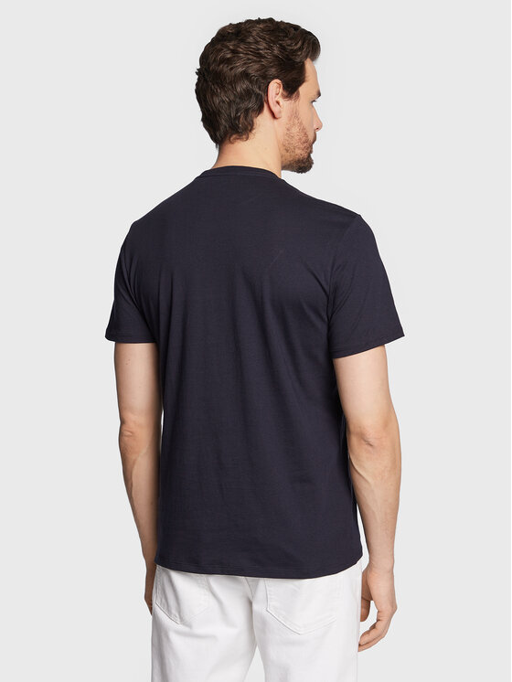 Guess Guess Marškinėliai Abstract Logo M3GI57 K9RM1 Tamsiai mėlyna Slim Fit