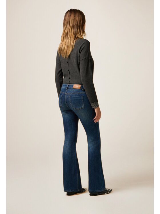 Oltre Oltre Jeans P410R008682N024 Blu Flare Fit