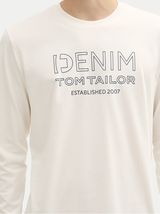 Tom Tailor Denim Tom Tailor Denim Pikkade varrukatega T-särk 1043484 Ekrüüvärv Regular Fit