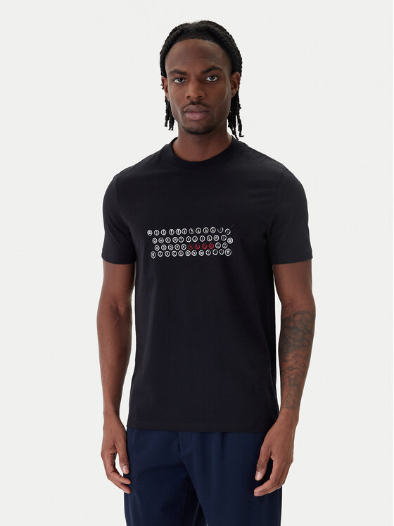 HUGO Tricou Deyss 50553755 Negru Regular Fit