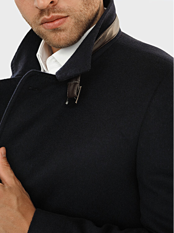 Evenemen Evenemen Płaszcz wełniany FLORESTI Granatowy Slim Fit
