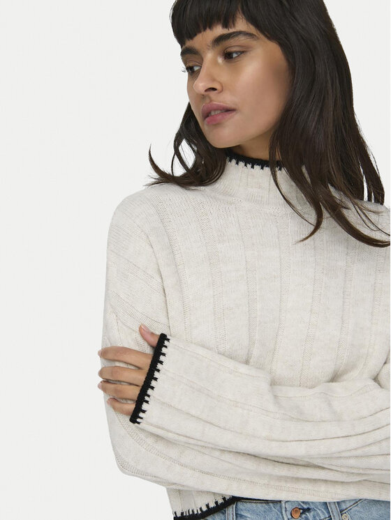ONLY ONLY Sweter 15329963 Beżowy Regular Fit